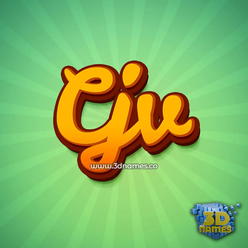 cjv in Green Rays style - 3D name wallpaper