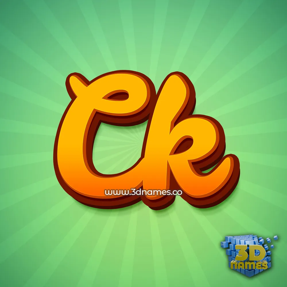 ck in Green Rays style - 3D name wallpaper