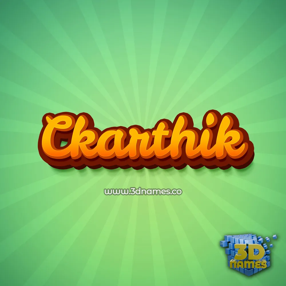 ckarthik in Green Rays style - 3D name wallpaper