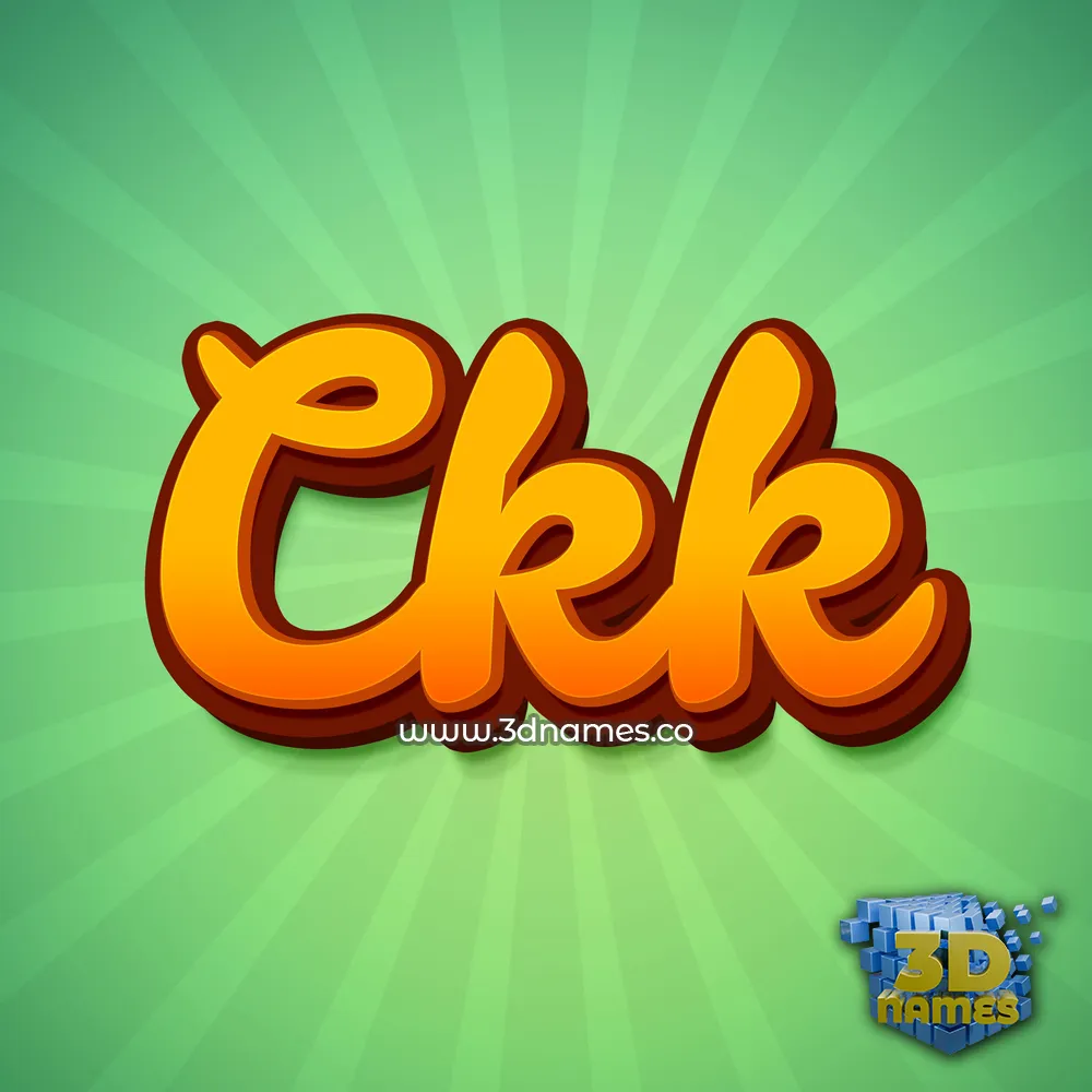 ckk in Green Rays style - 3D name wallpaper