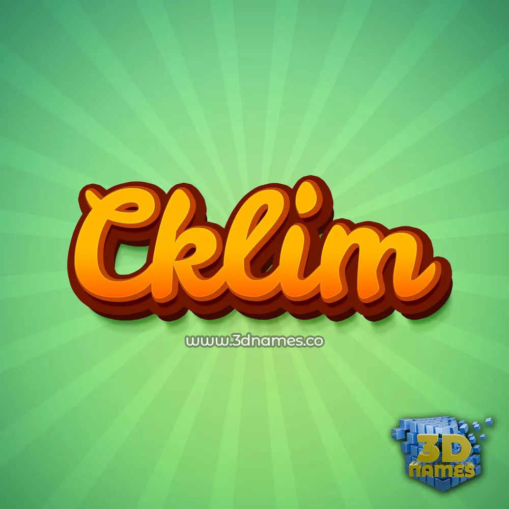 cklim in Green Rays style - 3D name wallpaper
