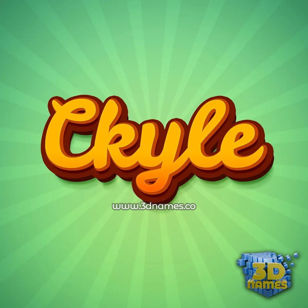 ckyle in Green Rays style - 3D name wallpaper