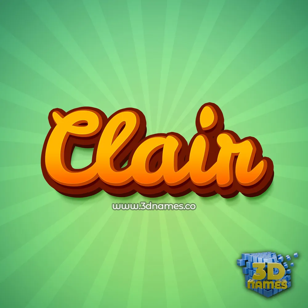 clair in Green Rays style - 3D name wallpaper