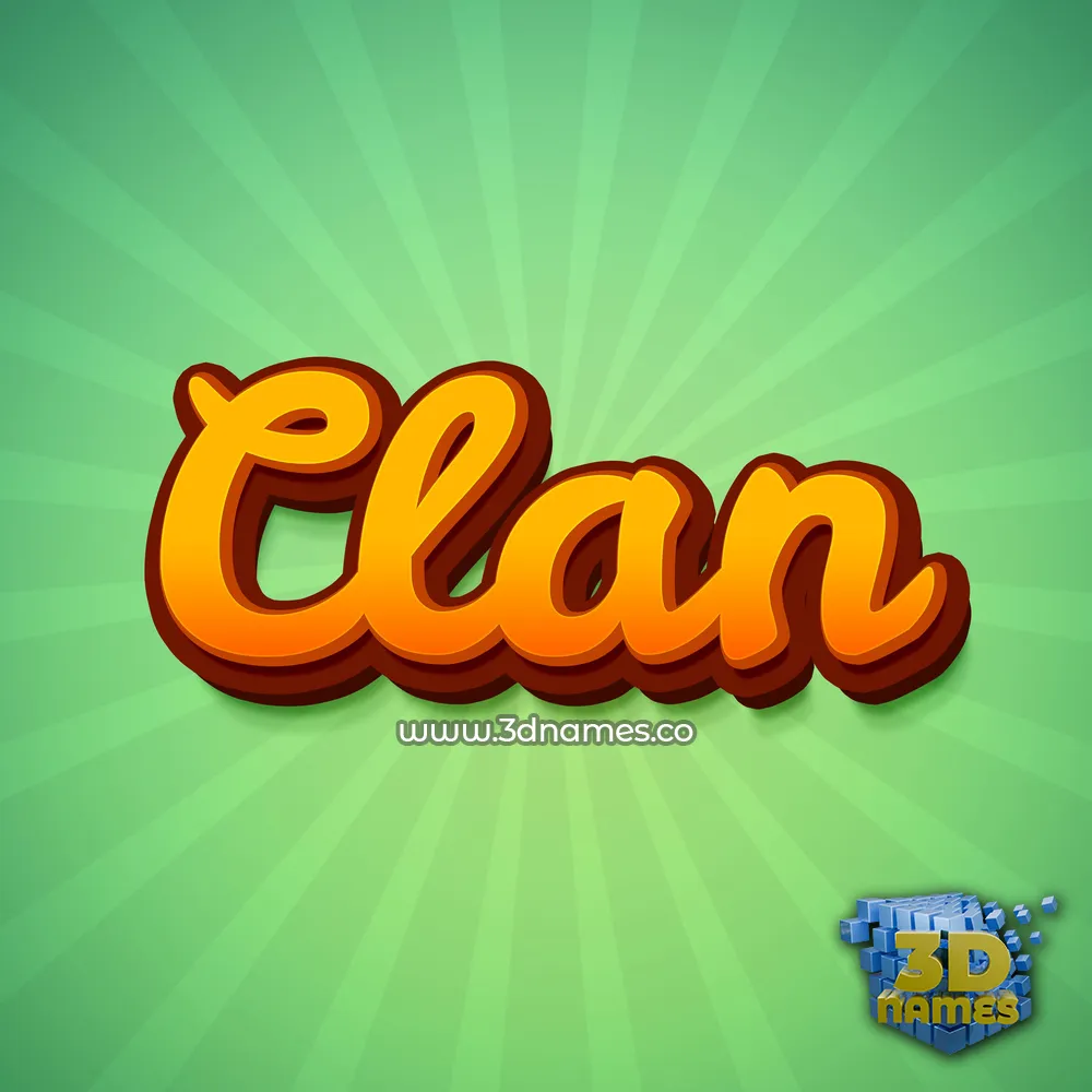 clan in Green Rays style - 3D name wallpaper