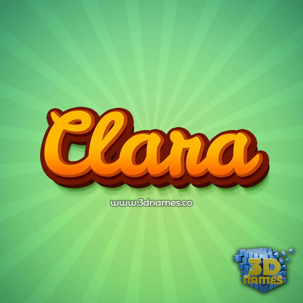 clara in Green Rays style - 3D name wallpaper