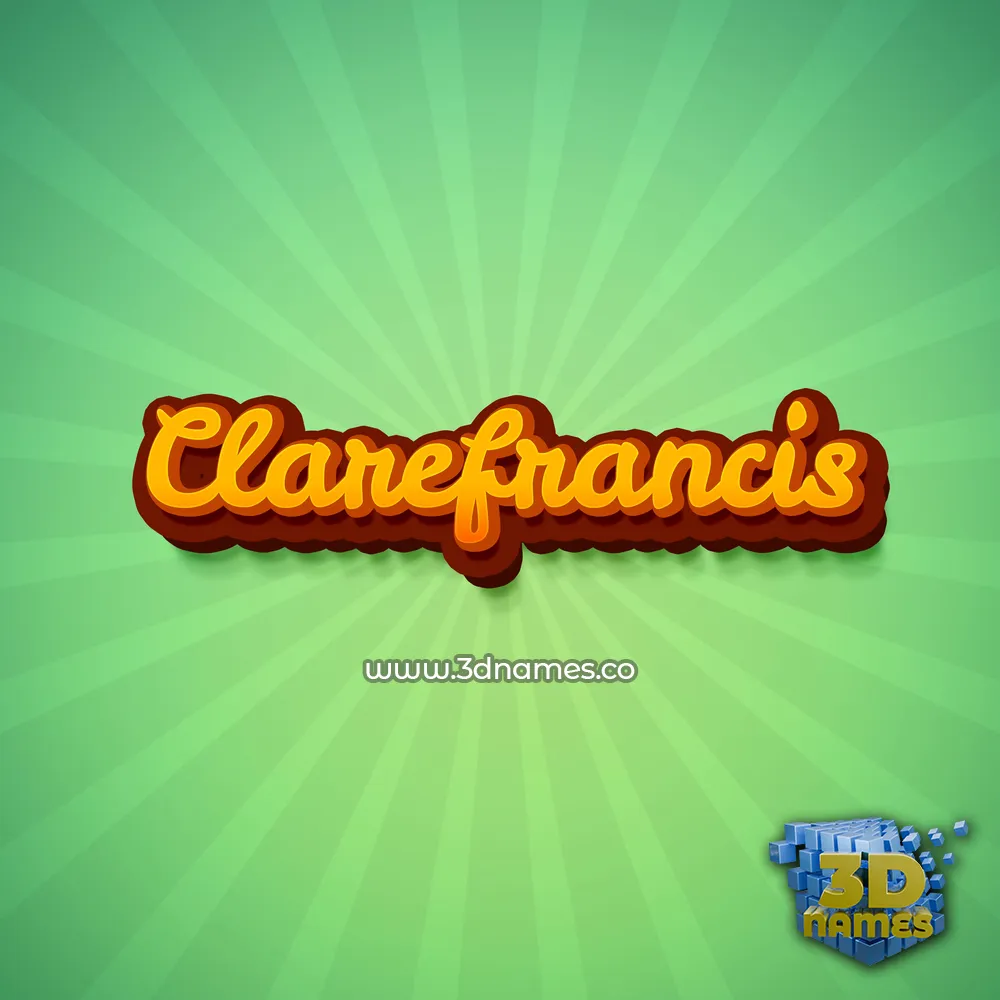 clarefrancis in Green Rays style - 3D name wallpaper