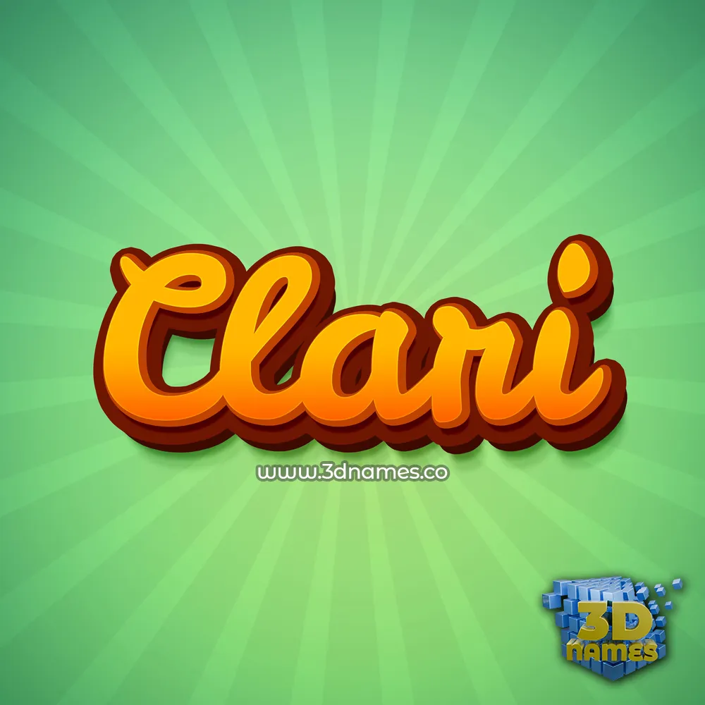 clari in Green Rays style - 3D name wallpaper