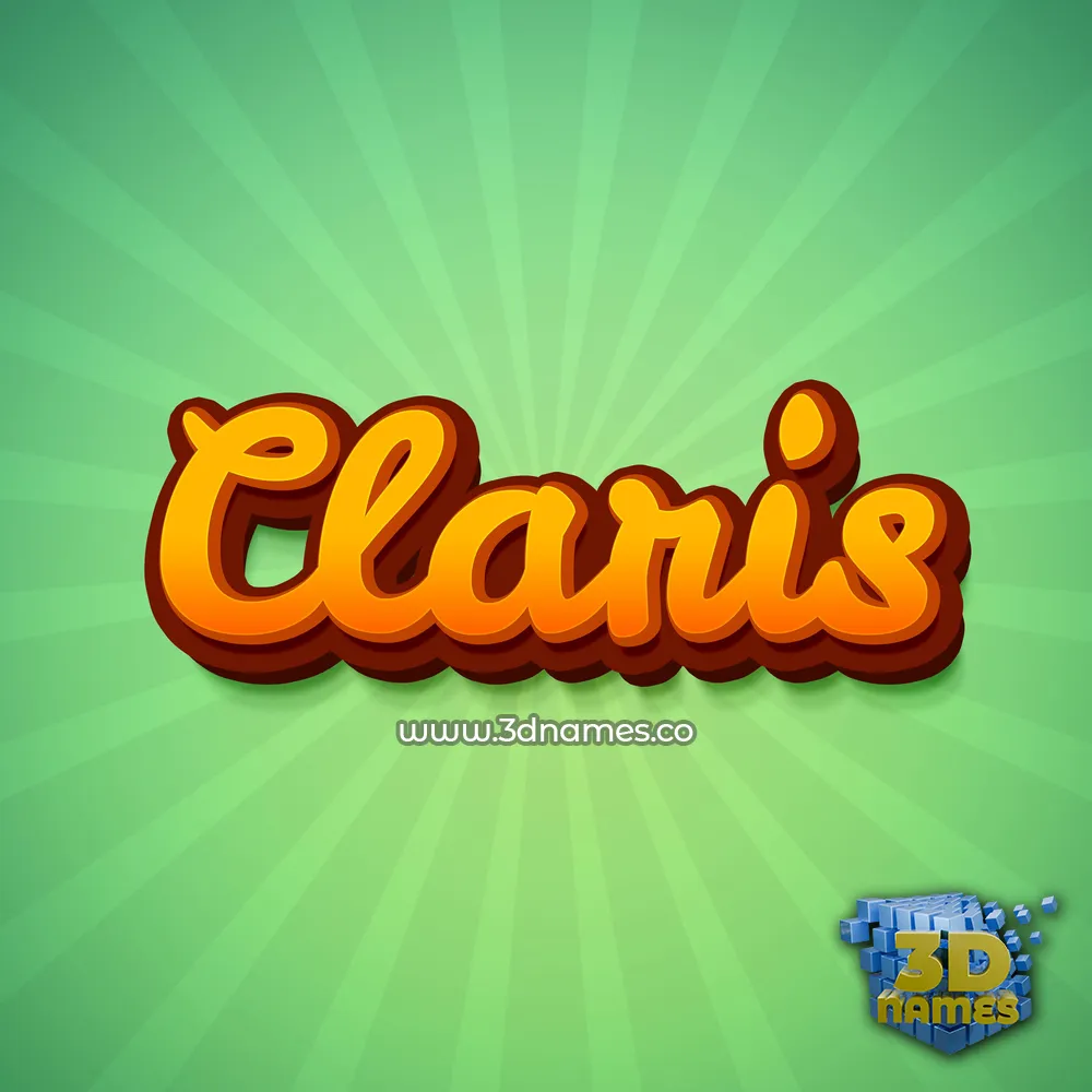 claris in Green Rays style - 3D name wallpaper