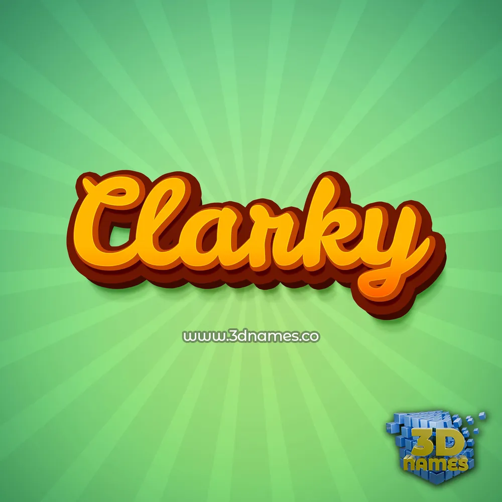 clarky in Green Rays style - 3D name wallpaper
