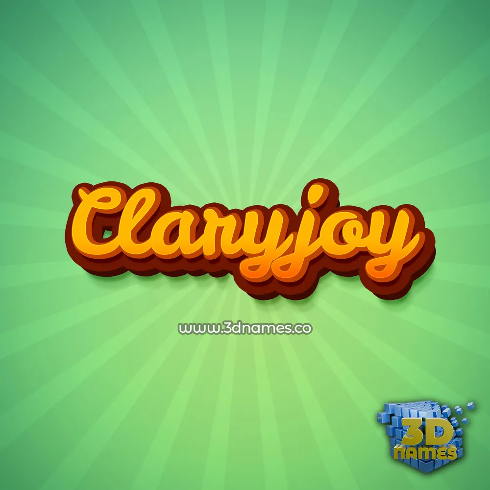 claryjoy in Green Rays style - 3D name wallpaper