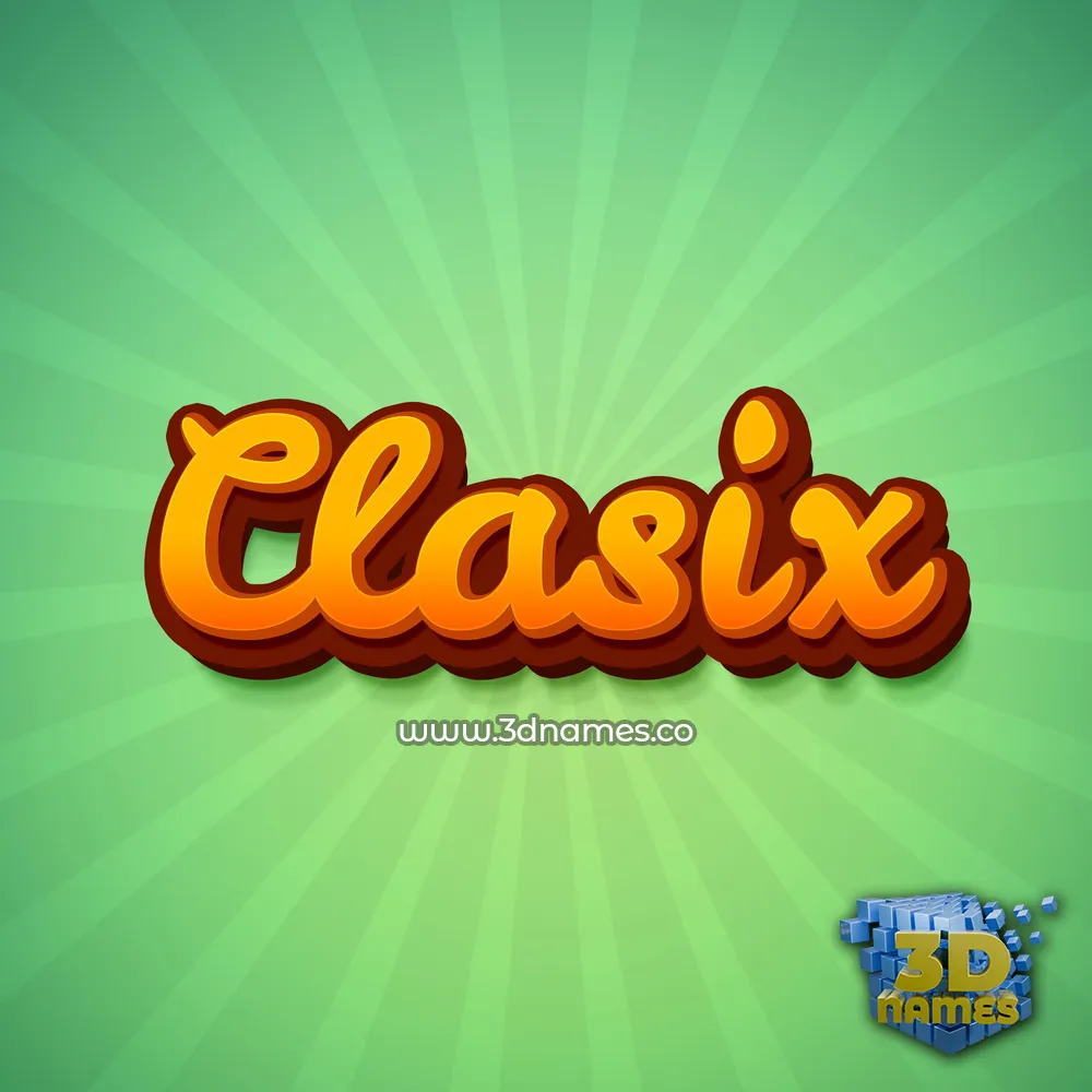 clasix in Green Rays style - 3D name wallpaper