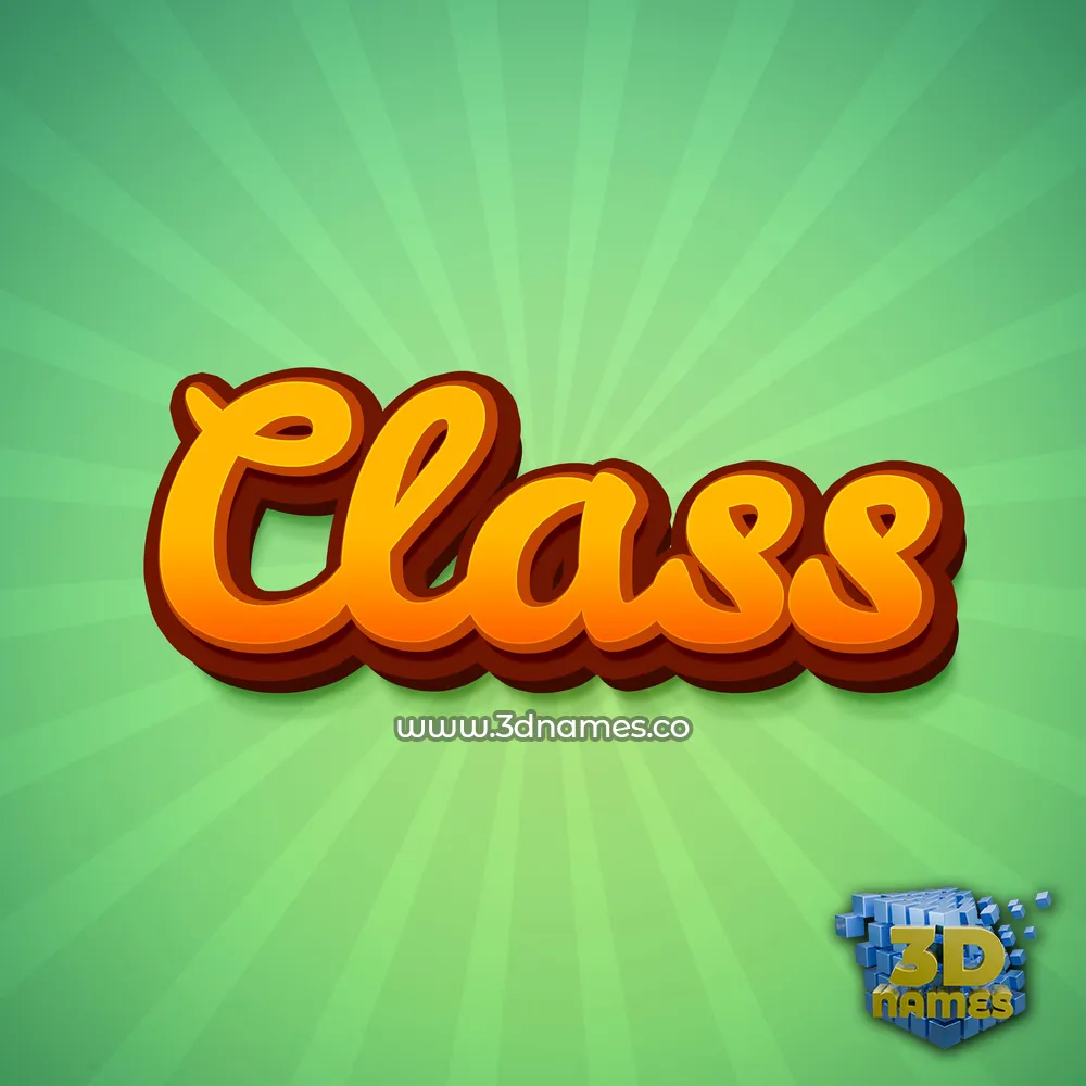 class in Green Rays style - 3D name wallpaper