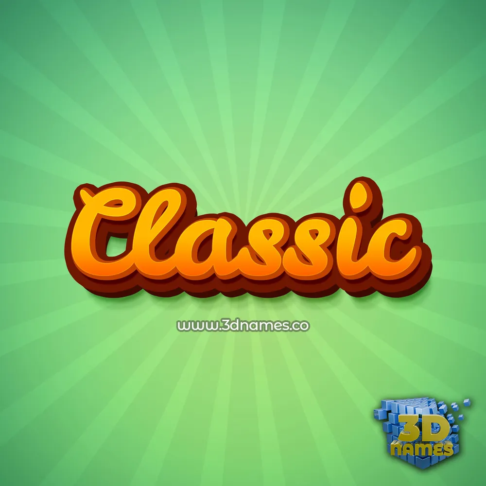 classic in Green Rays style - 3D name wallpaper
