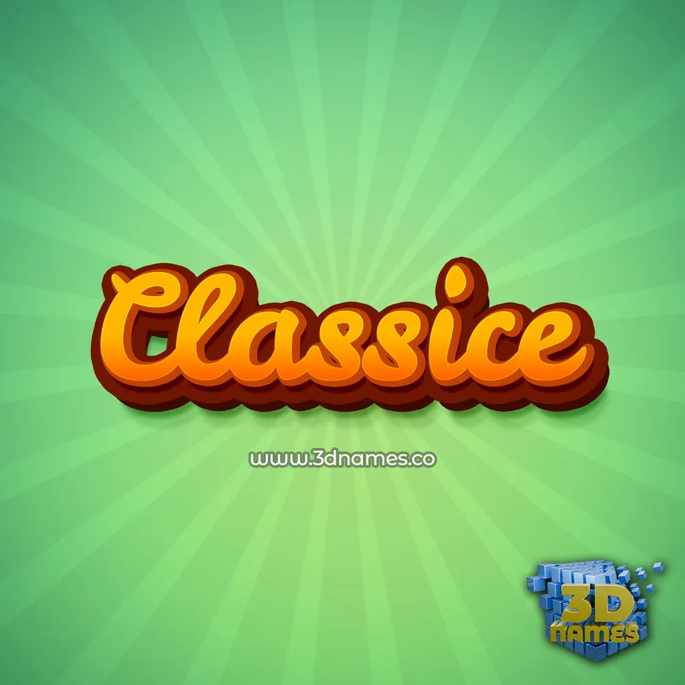 classice in Green Rays style - 3D name wallpaper