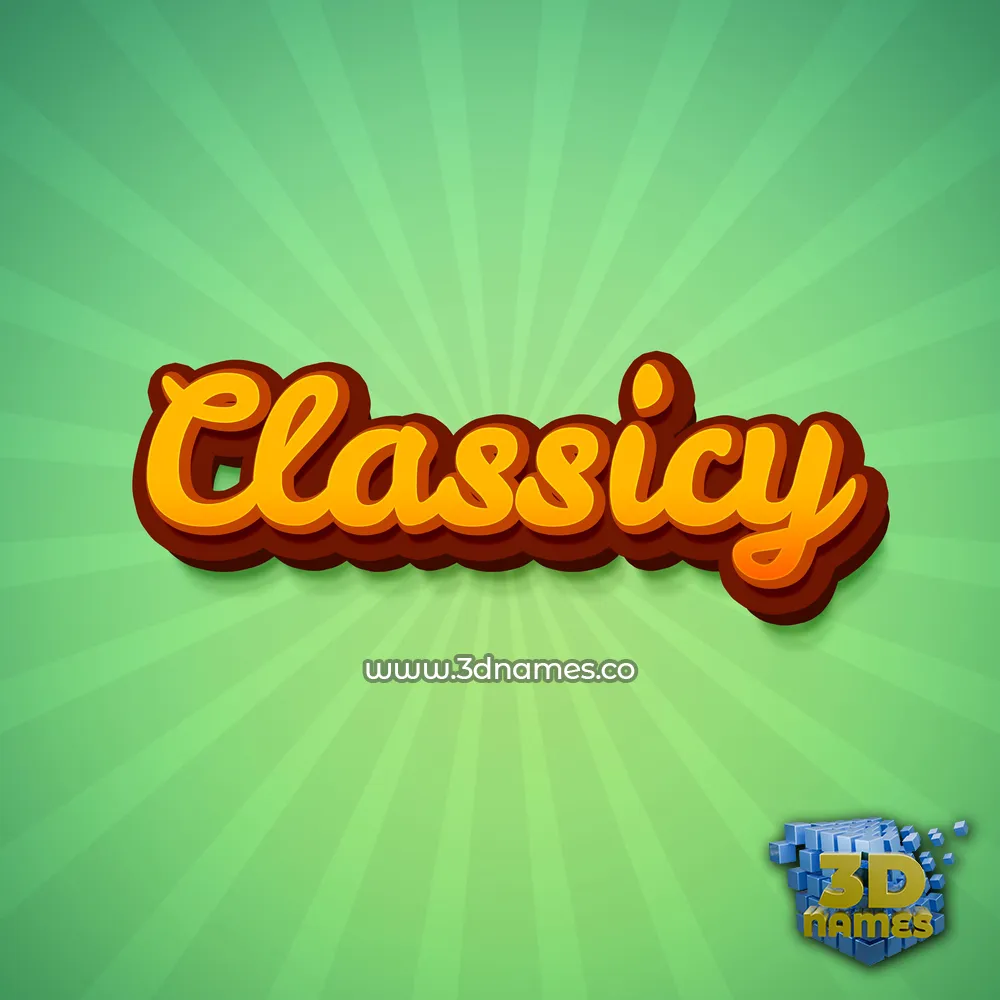 classicy in Green Rays style - 3D name wallpaper