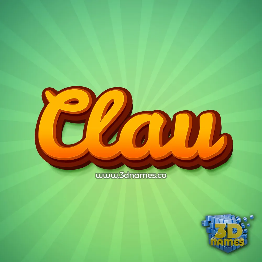 clau in Green Rays style - 3D name wallpaper