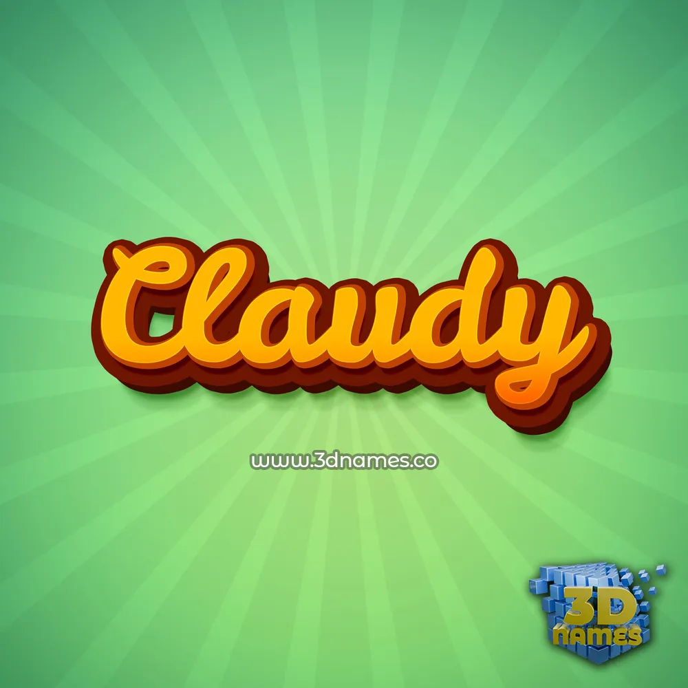 claudy in Green Rays style - 3D name wallpaper