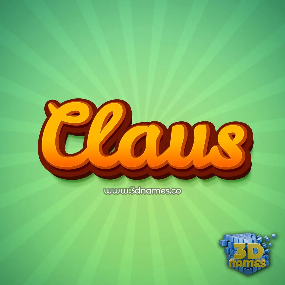 claus in Green Rays style - 3D name wallpaper