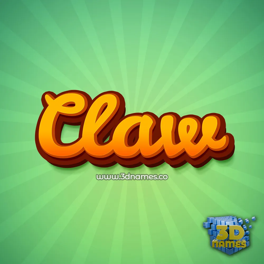 claw in Green Rays style - 3D name wallpaper