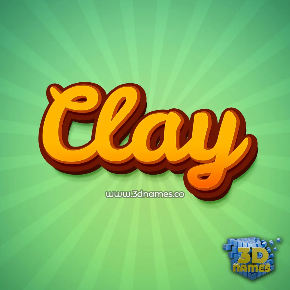 clay in Green Rays style - 3D name wallpaper