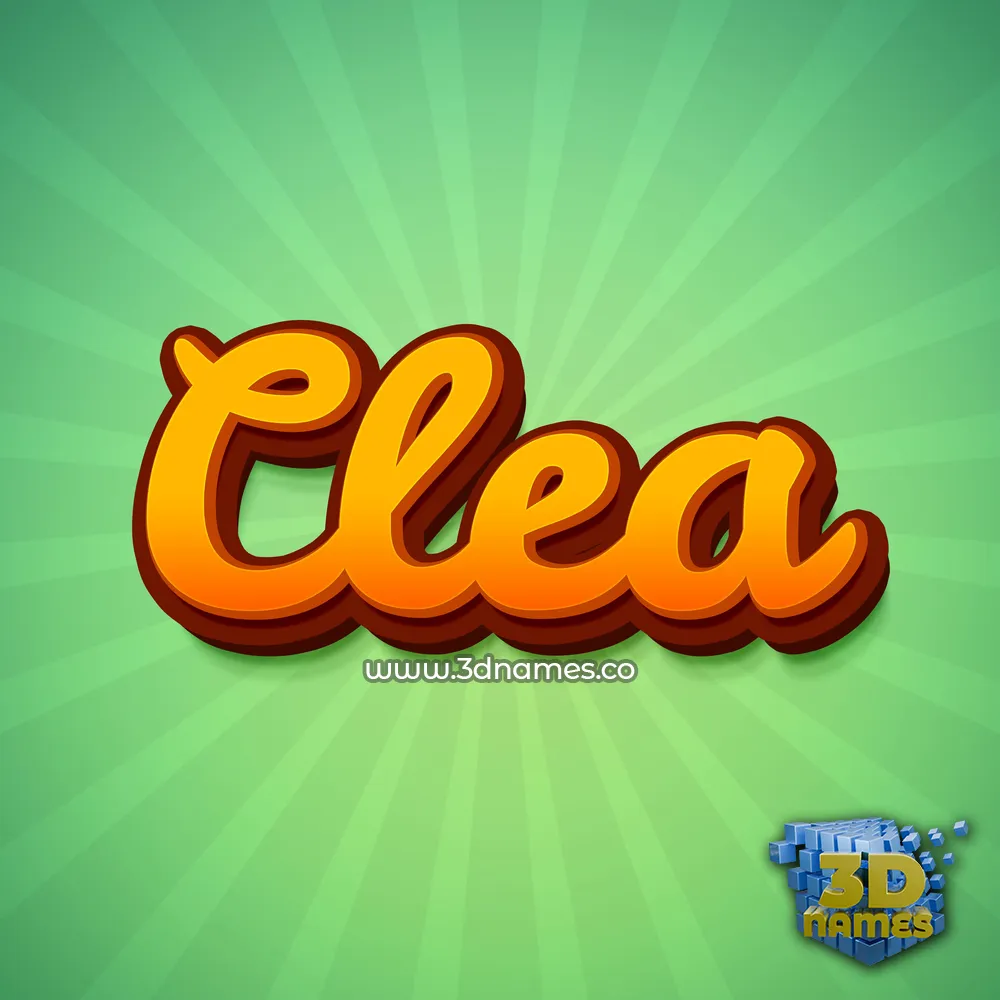clea in Green Rays style - 3D name wallpaper