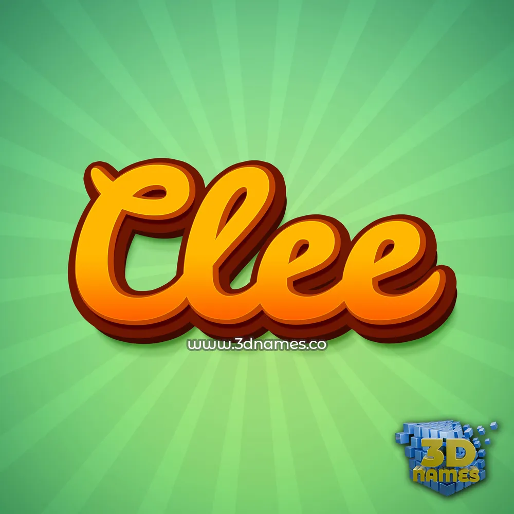 clee in Green Rays style - 3D name wallpaper