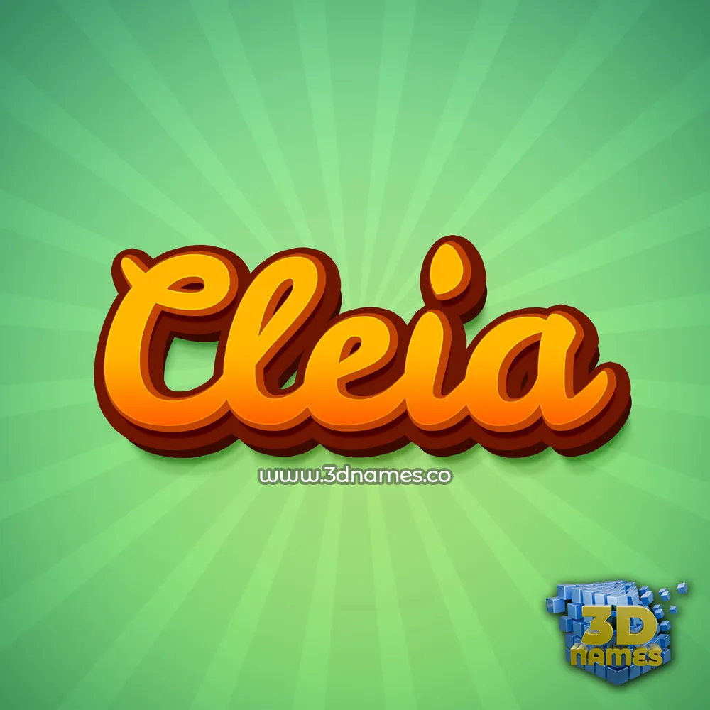 cleia in Green Rays style - 3D name wallpaper