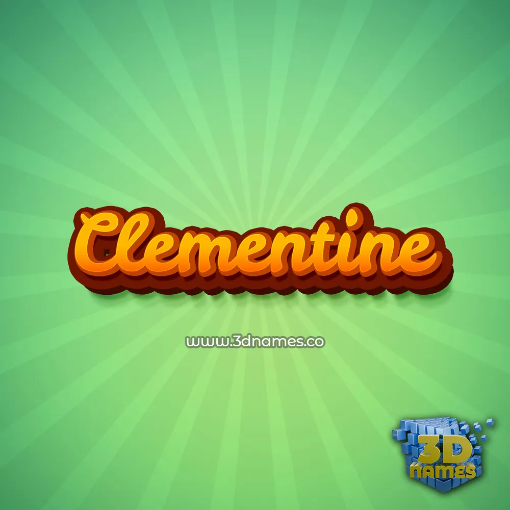 clementine in Green Rays style - 3D name wallpaper
