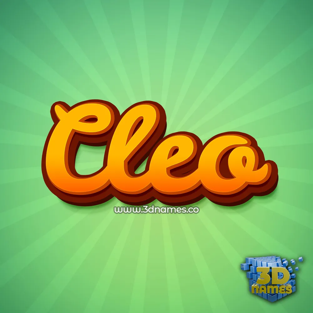 cleo in Green Rays style - 3D name wallpaper