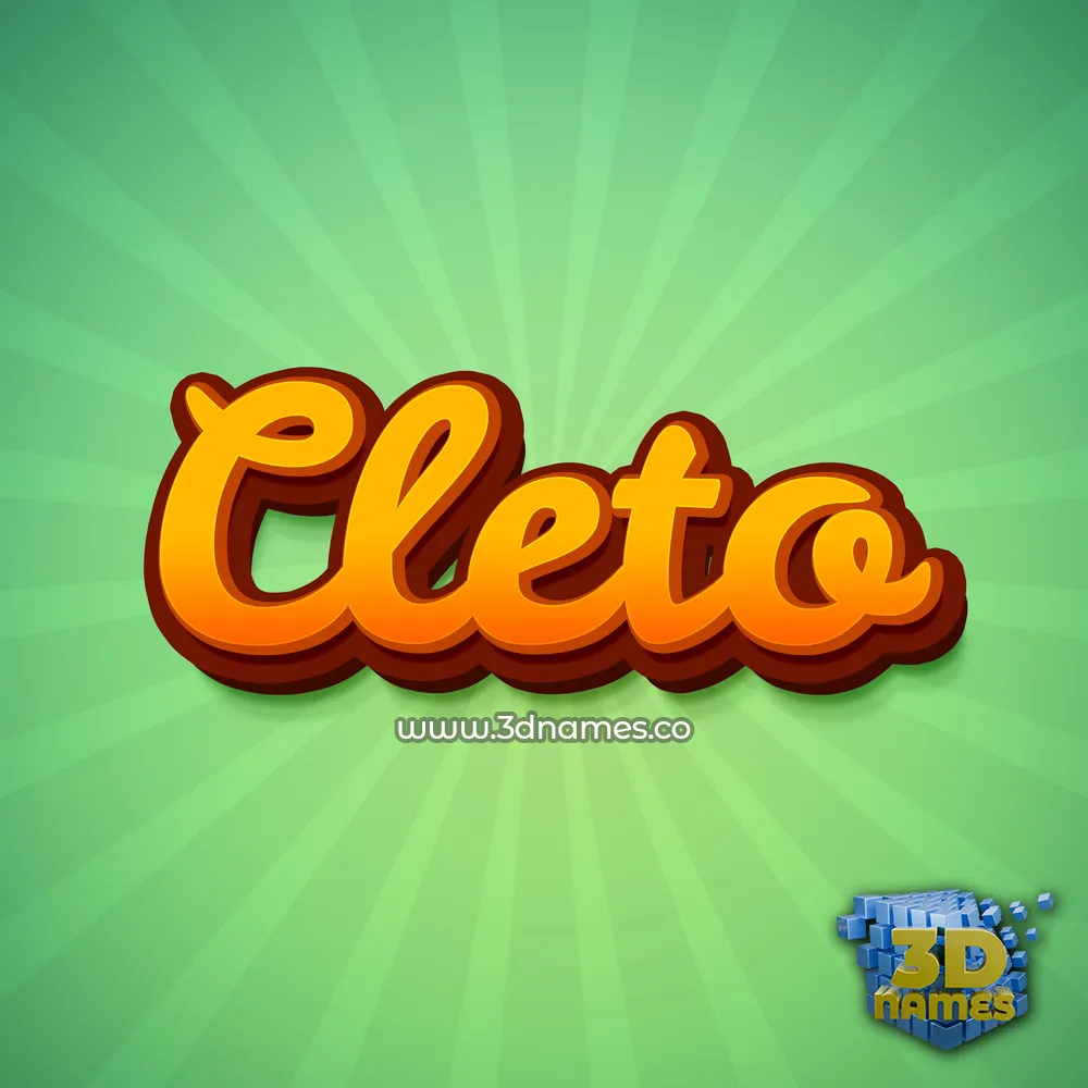 cleto in Green Rays style - 3D name wallpaper