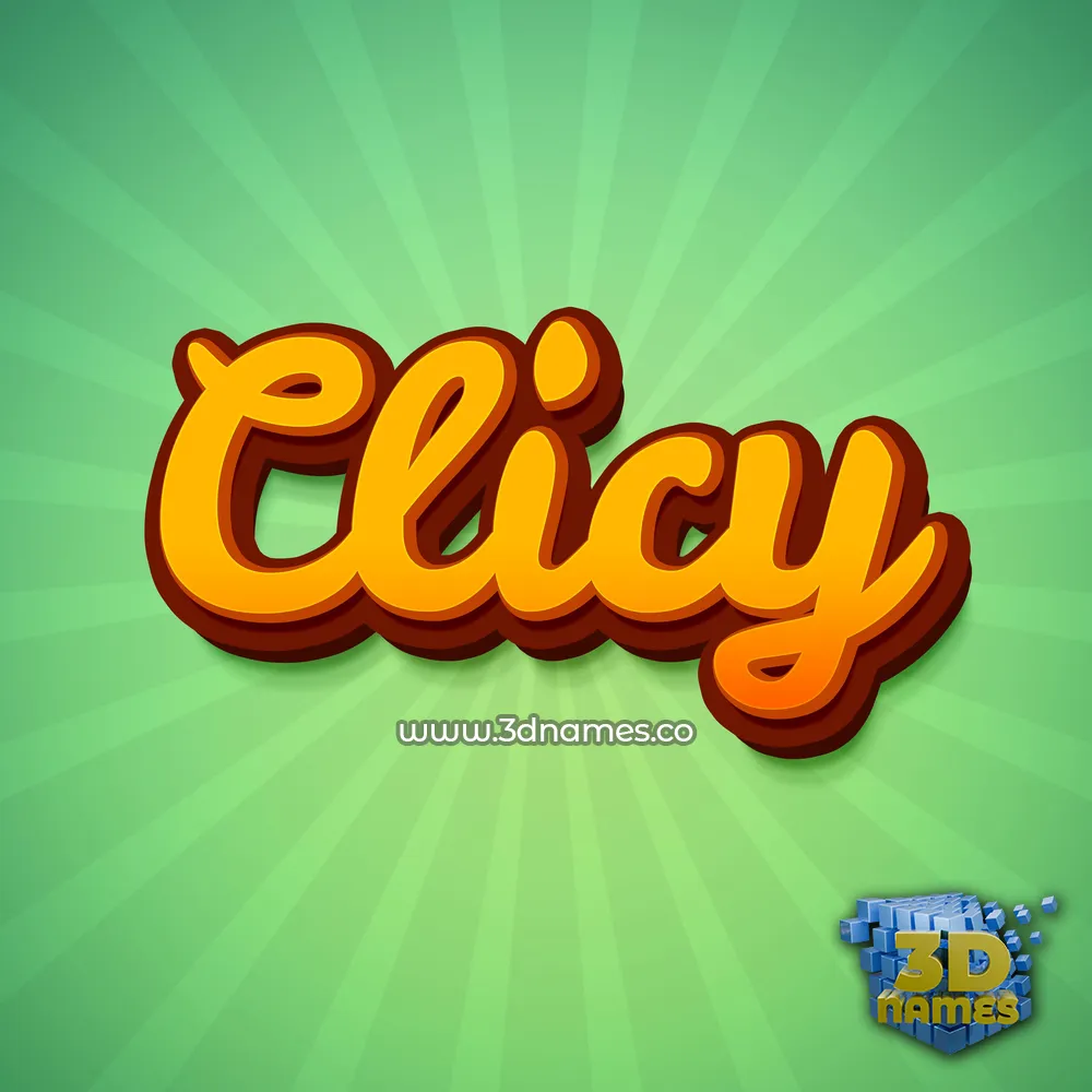 clicy in Green Rays style - 3D name wallpaper