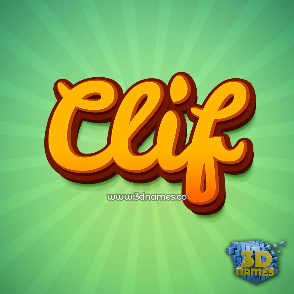 clif in Green Rays style - 3D name wallpaper