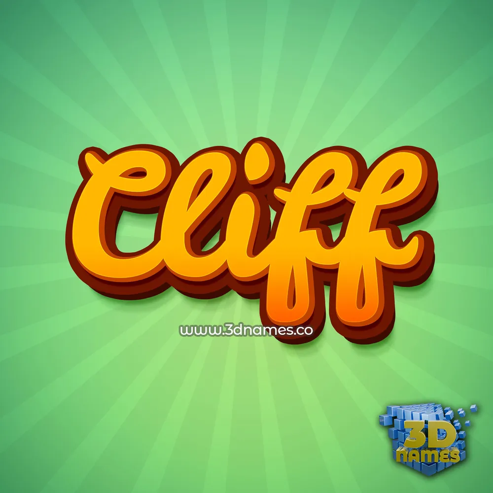cliff in Green Rays style - 3D name wallpaper