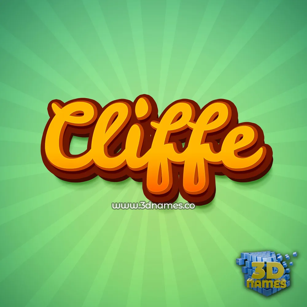 cliffe in Green Rays style - 3D name wallpaper