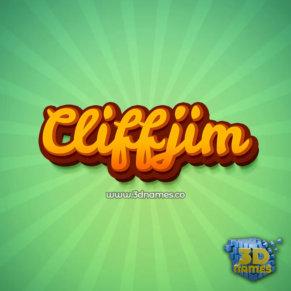 cliffjim in Green Rays style - 3D name wallpaper