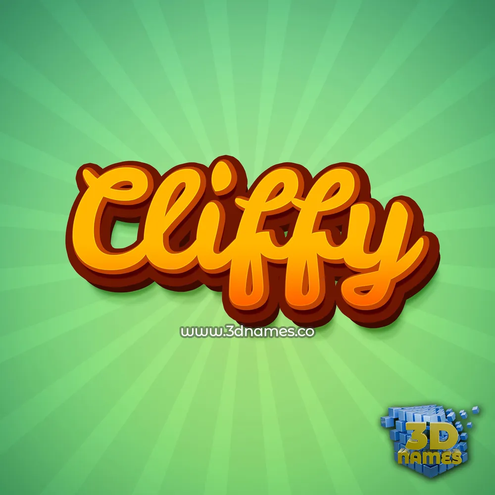 cliffy in Green Rays style - 3D name wallpaper