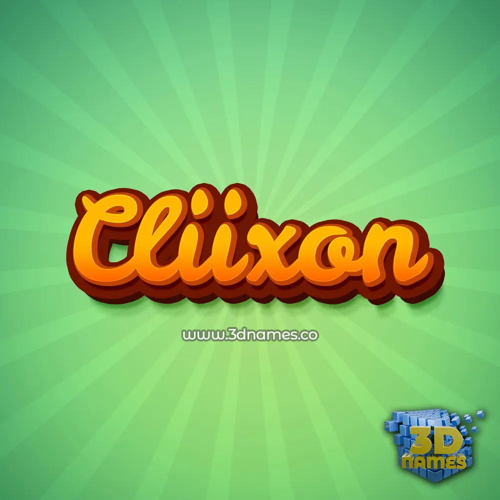cliixon in Green Rays style - 3D name wallpaper