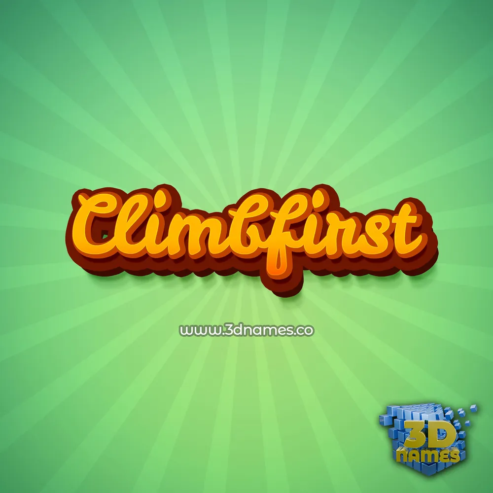 climbfirst in Green Rays style - 3D name wallpaper