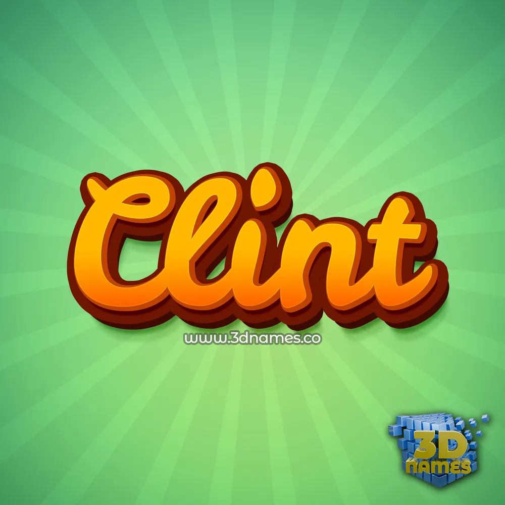 clint in Green Rays style - 3D name wallpaper