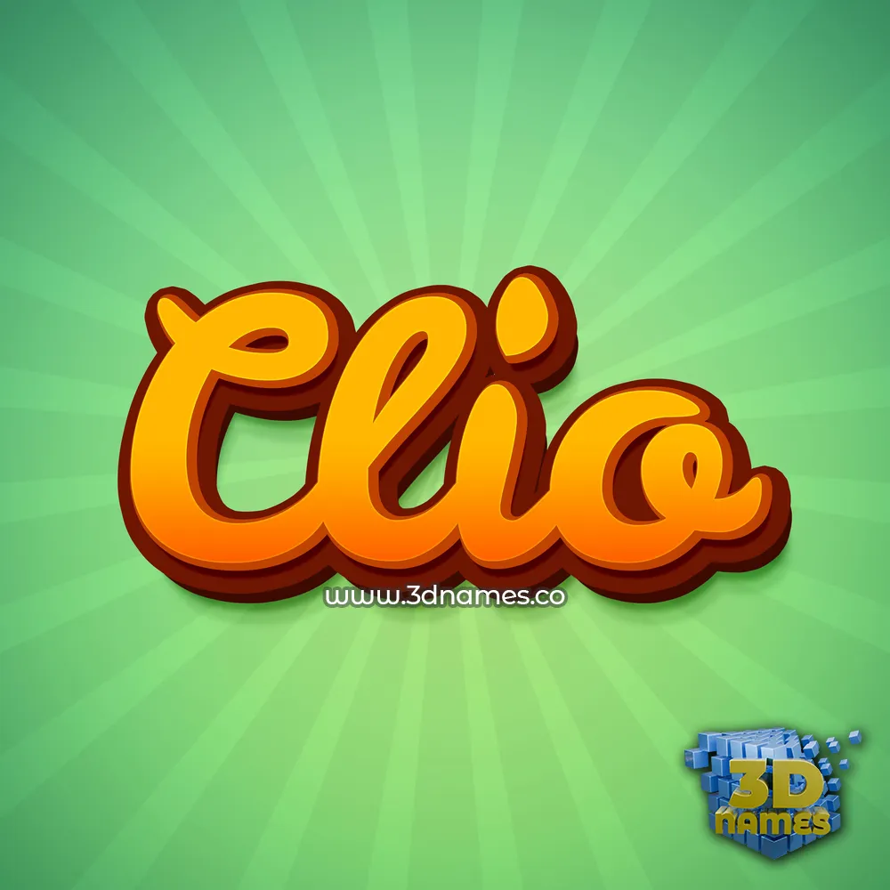 clio in Green Rays style - 3D name wallpaper