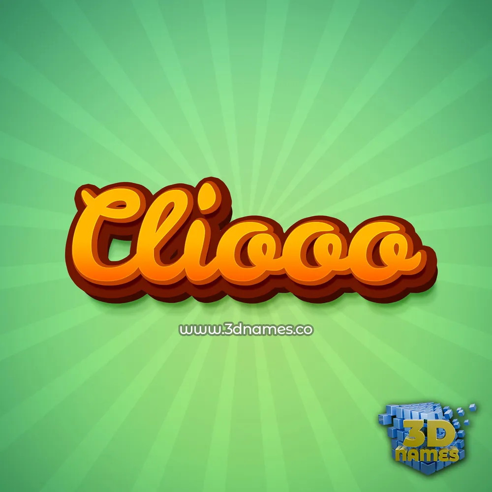 cliooo in Green Rays style - 3D name wallpaper