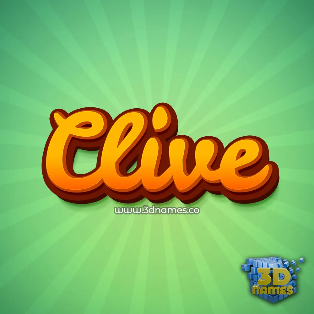 clive in Green Rays style - 3D name wallpaper