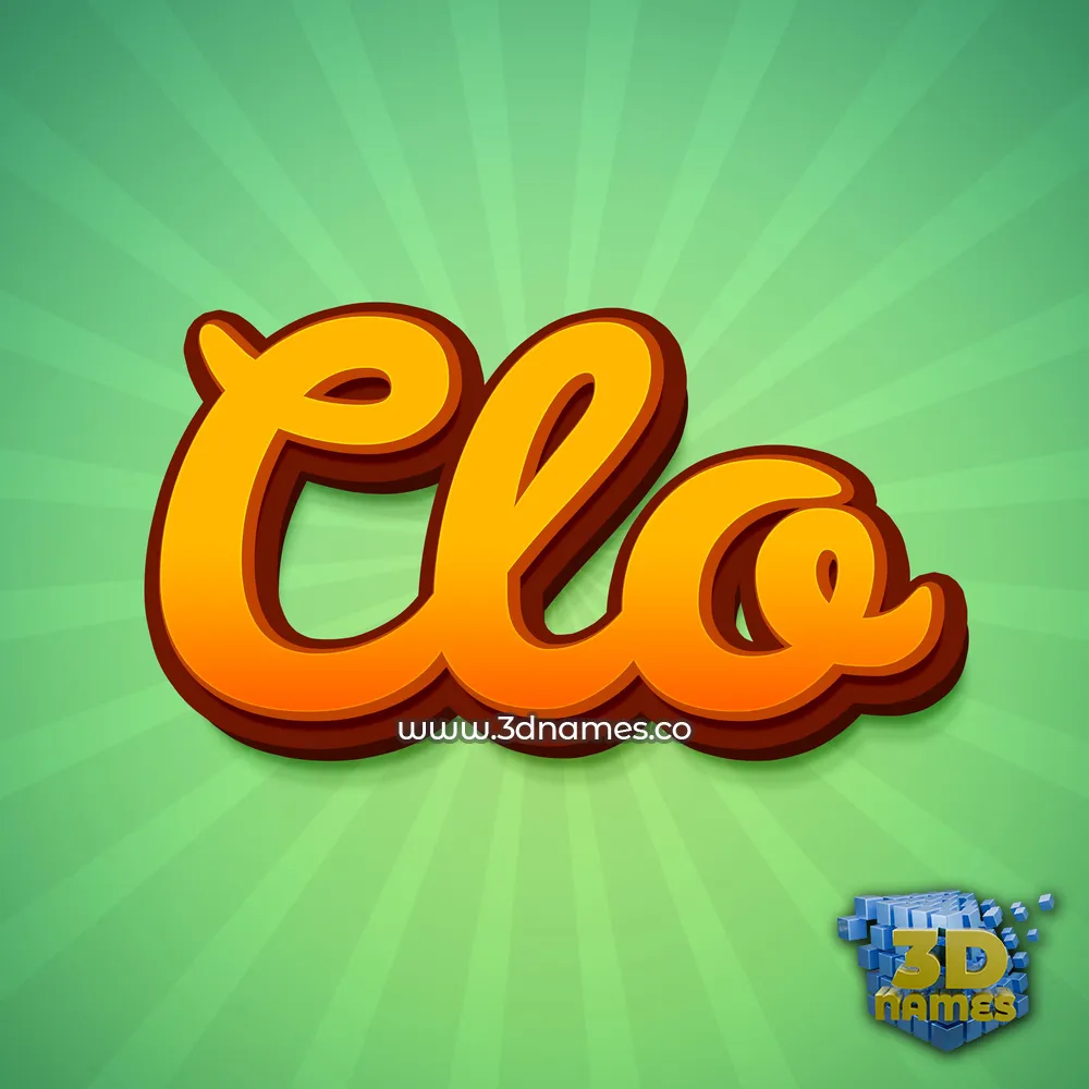 clo in Green Rays style - 3D name wallpaper
