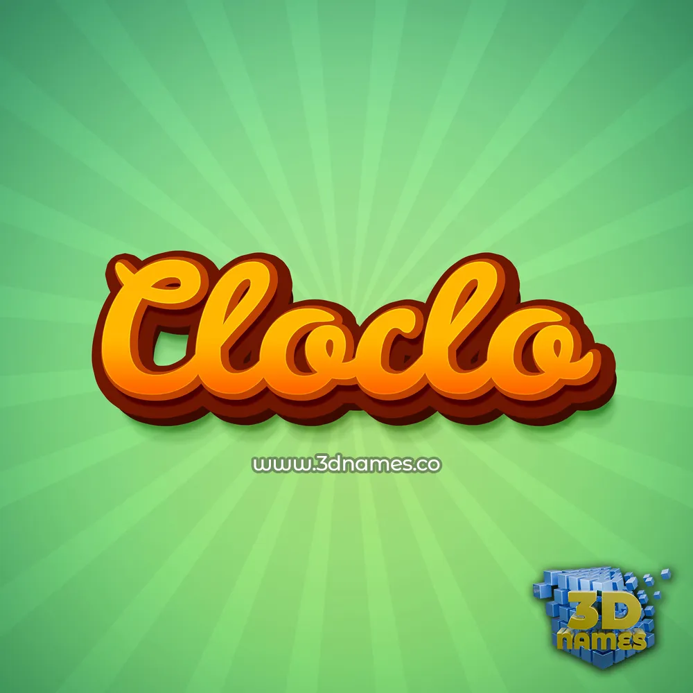 cloclo in Green Rays style - 3D name wallpaper