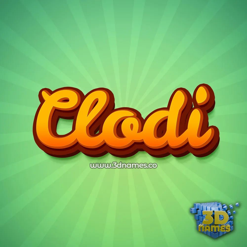 clodi in Green Rays style - 3D name wallpaper