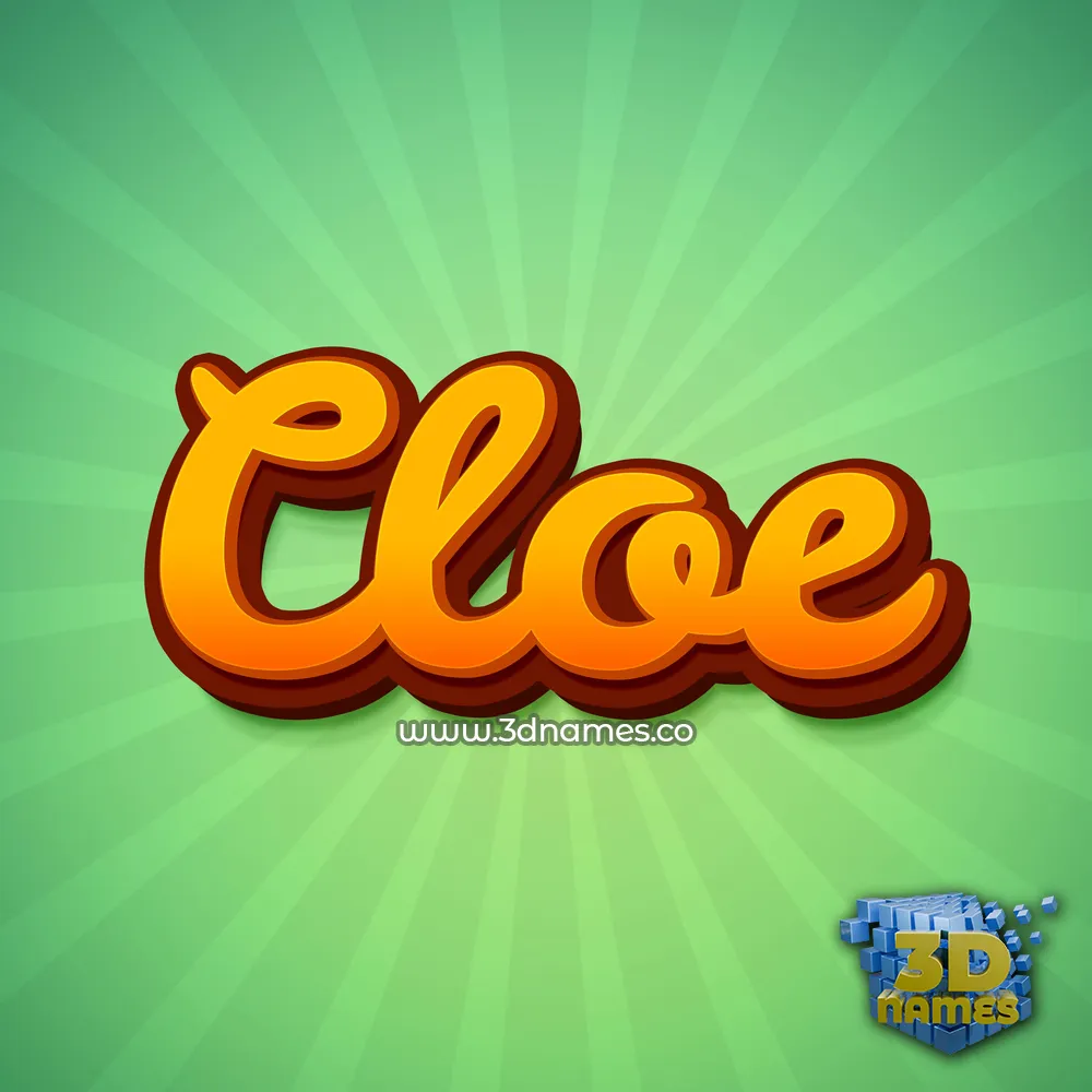 cloe in Green Rays style - 3D name wallpaper