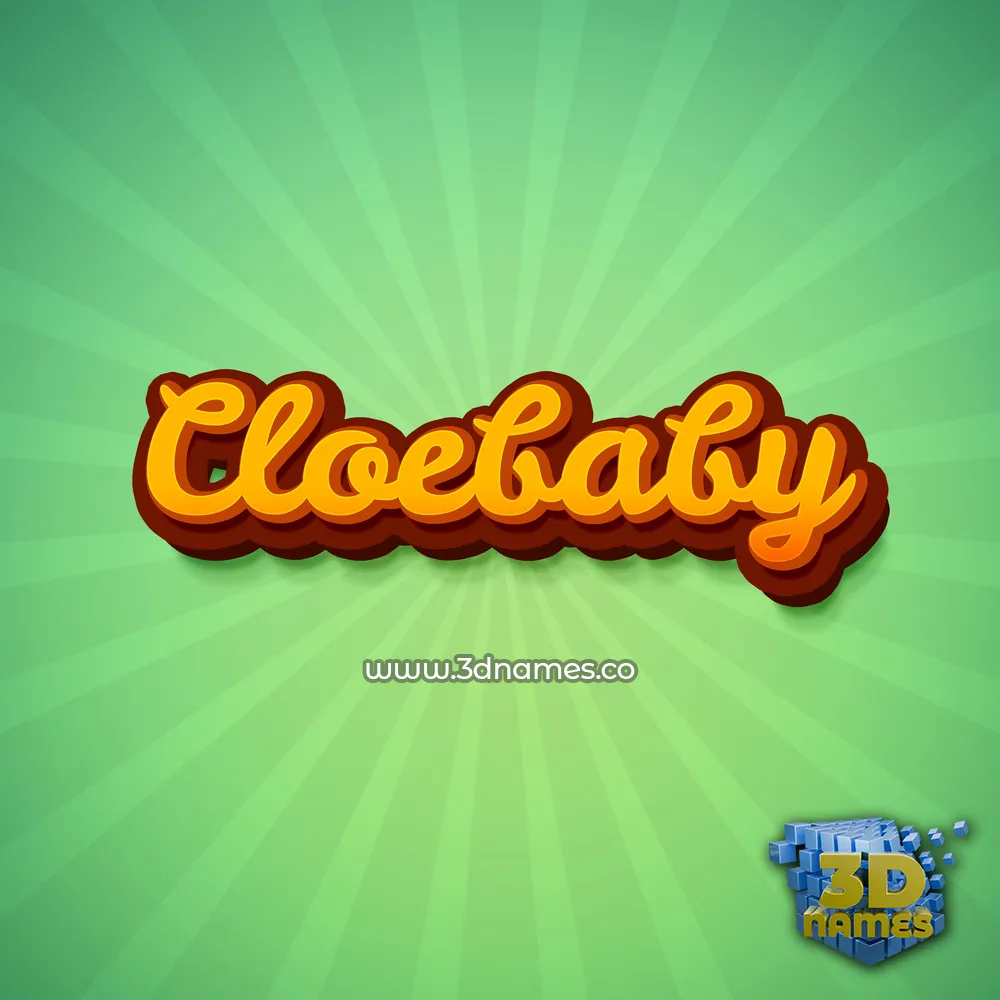 cloebaby in Green Rays style - 3D name wallpaper