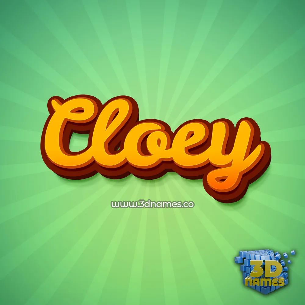 cloey in Green Rays style - 3D name wallpaper