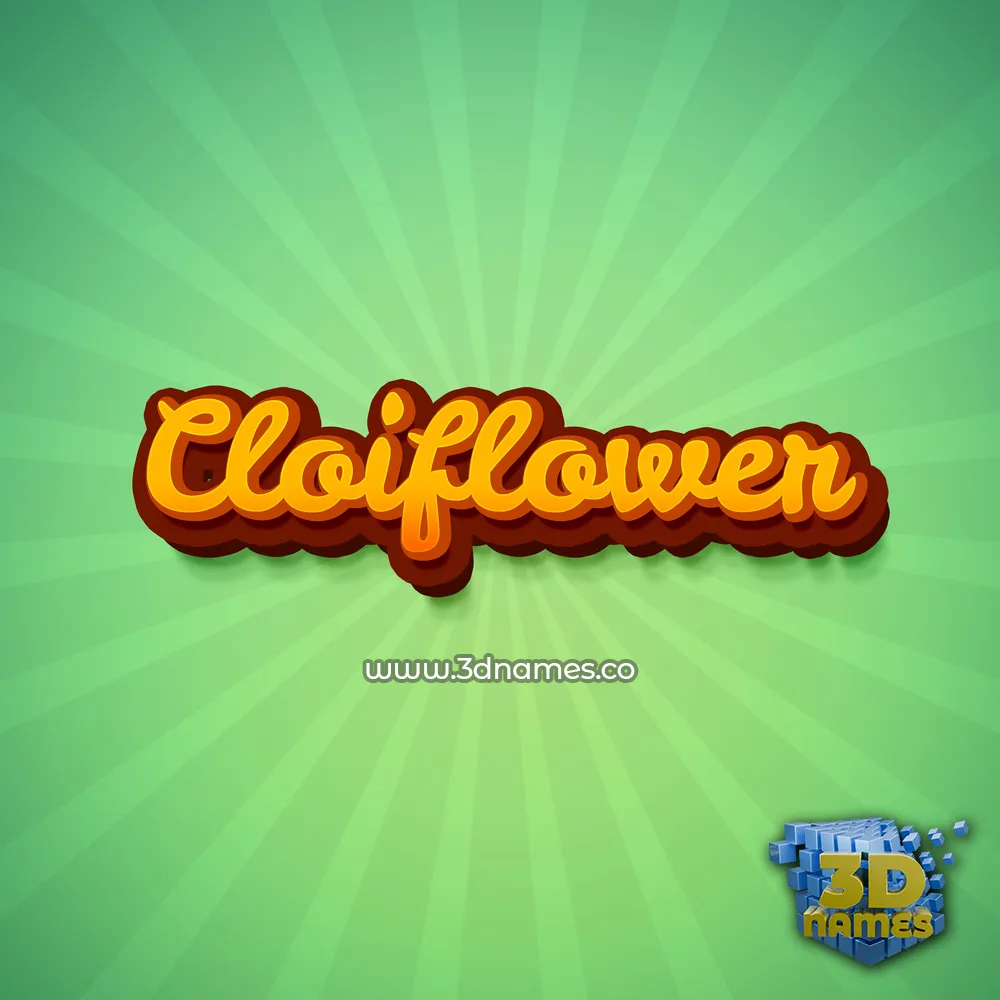 cloiflower in Green Rays style - 3D name wallpaper