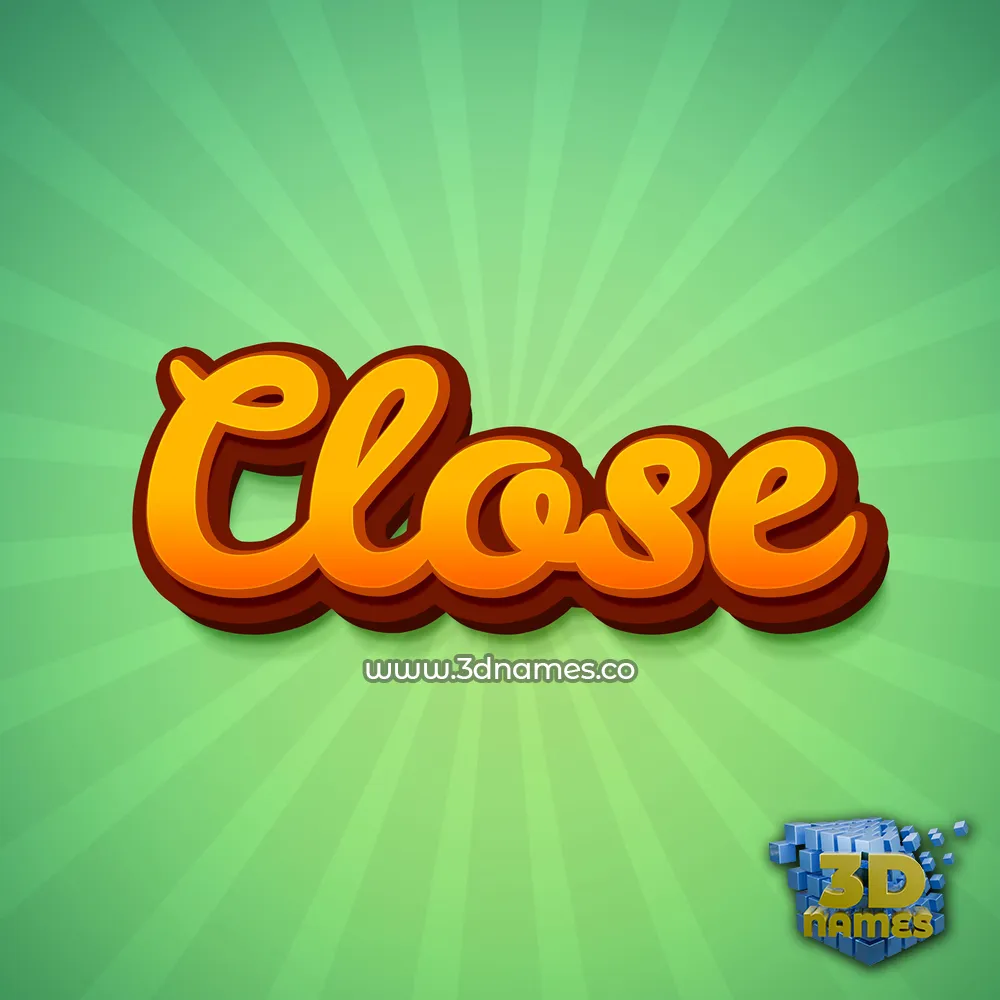 close in Green Rays style - 3D name wallpaper